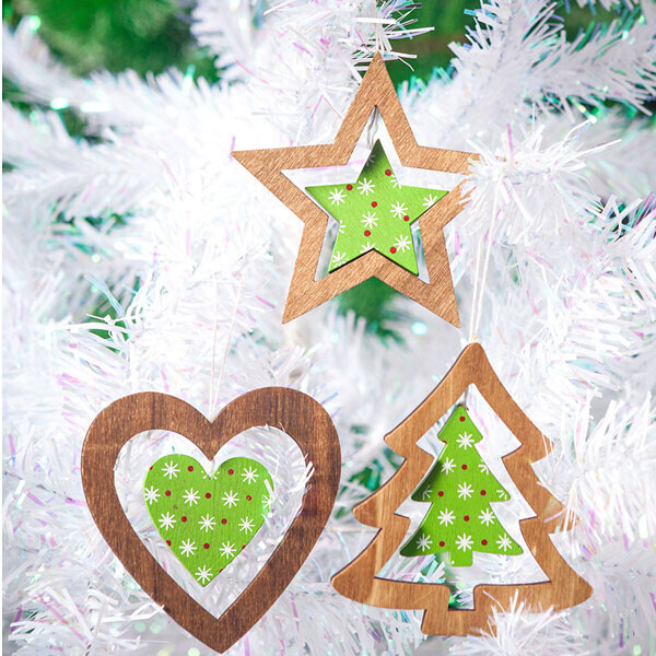 크리스마스 트리플 나무 장식 9p세트