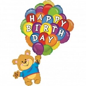 [GRABO]은박 생일벌룬베어 42인치 [원팩]