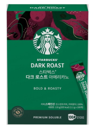 스타벅스 다크 로스트 아메리카노 스틱 원두커피믹스  1.1g *100개입