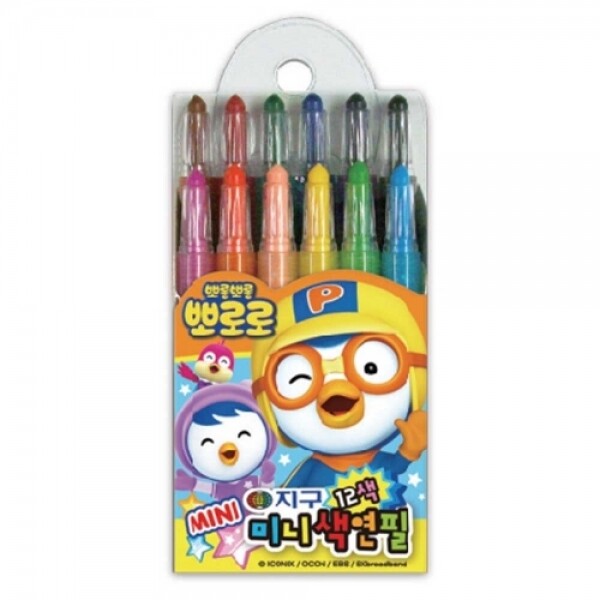 지구화학)뽀로로 샤프식 12색 미니 색연필