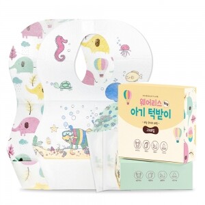 프로덕트랩 일회용 아기 턱받이 100매 방수 이유식턱받이 침받이