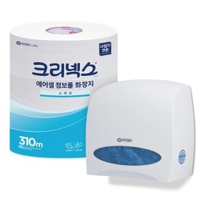 크리넥스 에어셀 점보롤 310m 12롤 + 전용용기