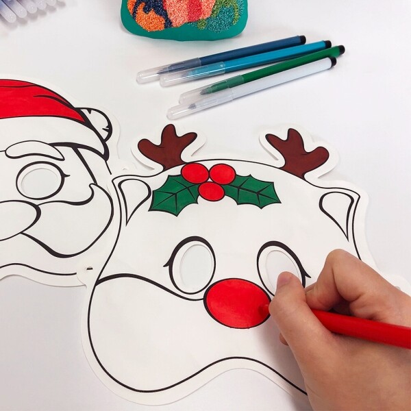 루돌프&산타 풍선가면 10입