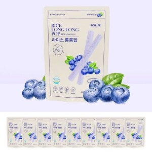 아가애 라이스롱롱팝 블루베리 10개 세트
