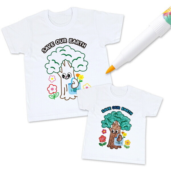 [만들기대장]여름티 꾸며그리기-나무환경보호1 (주문제작1장/주문가능20수/국산고급면100프로)