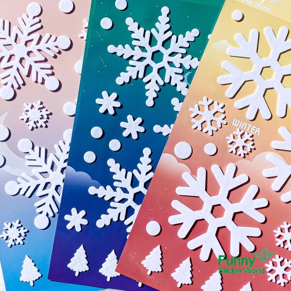 [겨울 놀이/만들기 기획전] 퍼니스티커 A4눈꽃 펠트 스티커