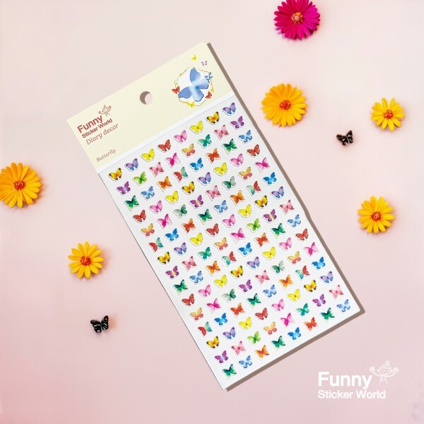 퍼니스티커 C590P 나비 PVC 다이어리데코 스티커